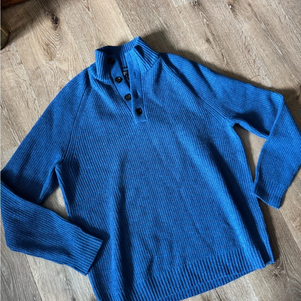 Banana Republic‎ Blue Men's Mockneck Merino Sweater Size XL